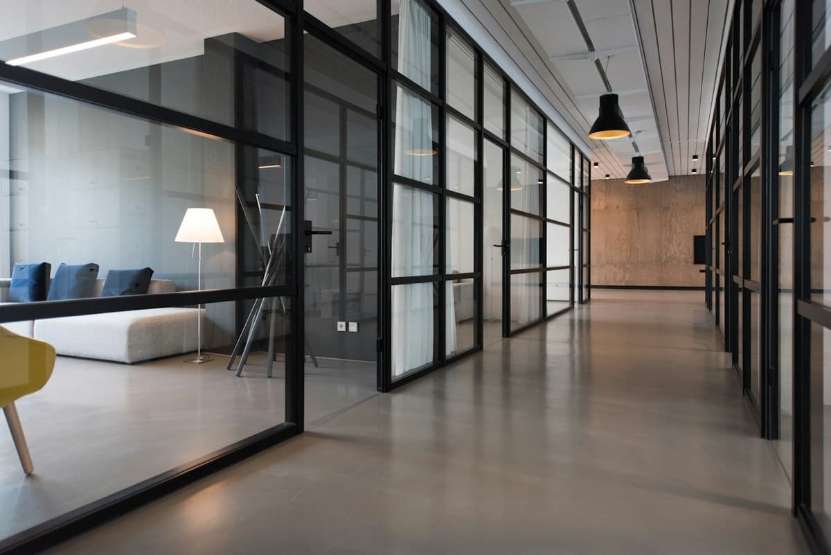 A bright shared workspace with room for a team to work together